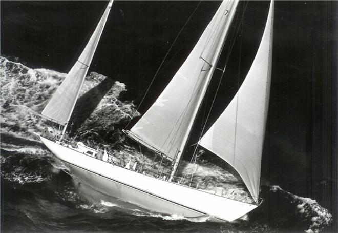 Kialoa competing in the 1971 Sydney to Hobart yacht race, before taking the win photo copyright The Kilroy family taken at  and featuring the Classic Yachts class