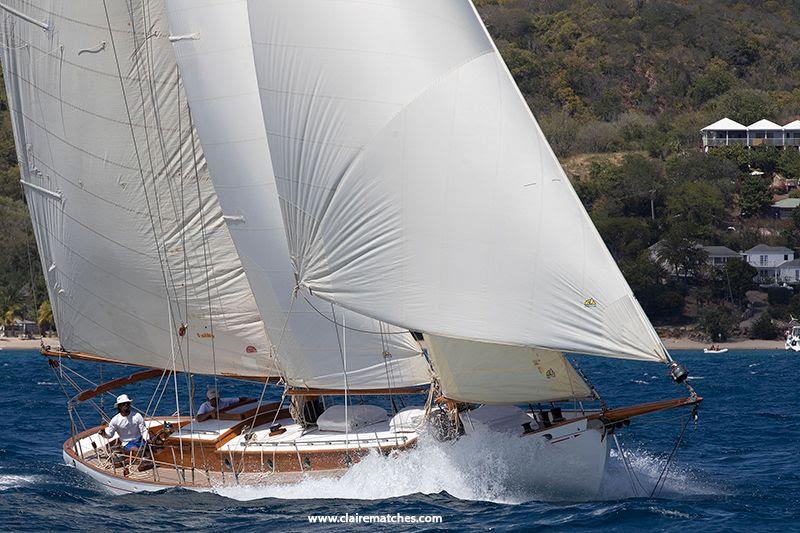1928 Charm III winner of Large Classics class in the Single-Handed Race photo copyright Claire Matches / www.clairematches.com taken at Antigua Yacht Club and featuring the Classic Yachts class