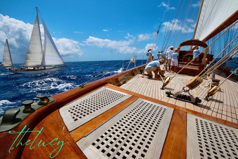 2023 Antigua Classic Yacht Regatta - On board 178' Adix  three-masted gaff schooner photo copyright Claire Matches / www.clairematches.com taken at Antigua Yacht Club and featuring the Classic Yachts class