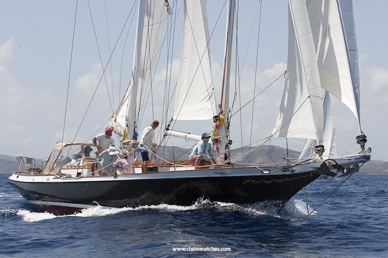 Principles, 56' Cherubini schooner won second place overall in her class - 2023 Antigua Classic Yacht Regatta photo copyright Claire Matches / www.clairematches.com taken at Antigua Yacht Club and featuring the Classic Yachts class