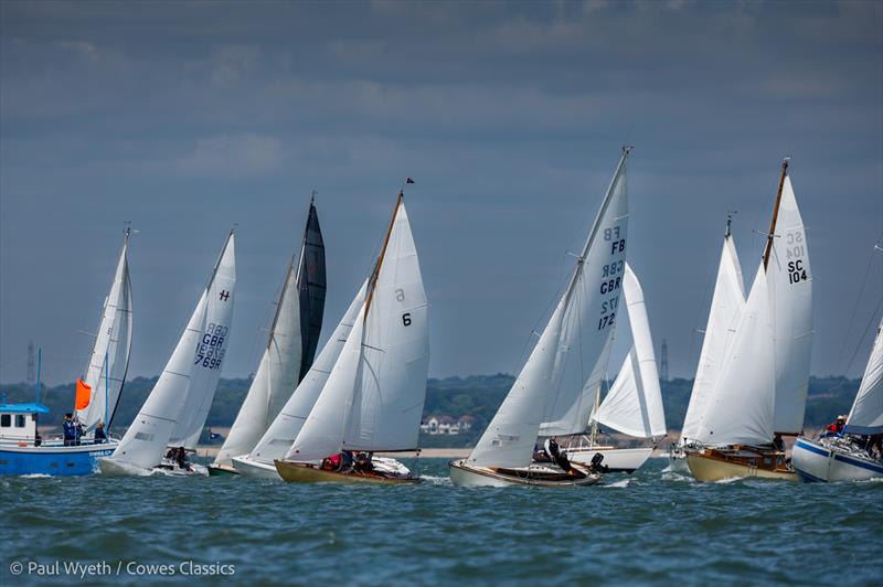 Cowes Classics Regatta 2025 Day 2 - Classic Yachts under 12m, Start photo copyright Paul Wyeth / www.pwpictures.com taken at Royal London Yacht Club and featuring the Classic Yachts class