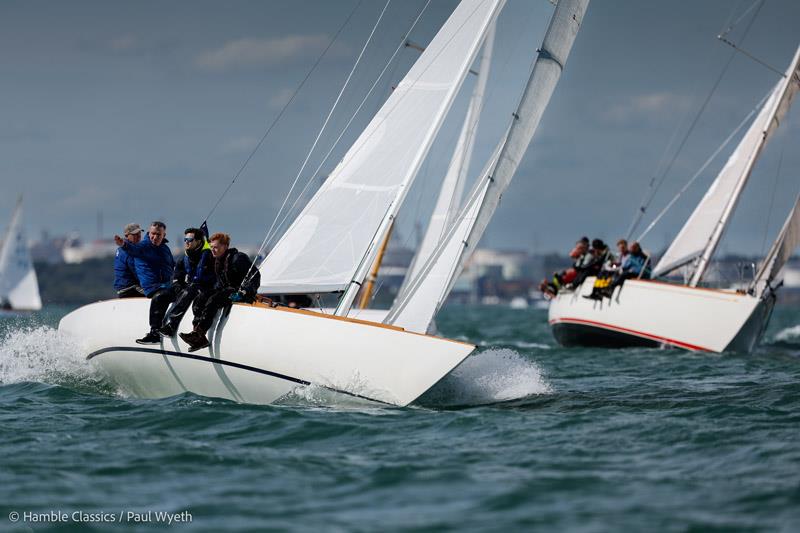 Aeolus – 30 Sq. Metre / Richard Hargreaves & Firebrand / Ramona-Ann Gale - 10th Hamble Classics Regatta photo copyright Paul Wyeth / www.pwpictures.com taken at Hamble River Sailing Club and featuring the Classic Yachts class