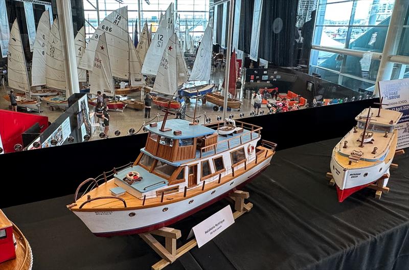 Matakana Models with the Dinghy Hall behind - Auckland Wooden Boat Festival - March 2026 - photo © Richard Gladwell - Sail-World.com/nz
