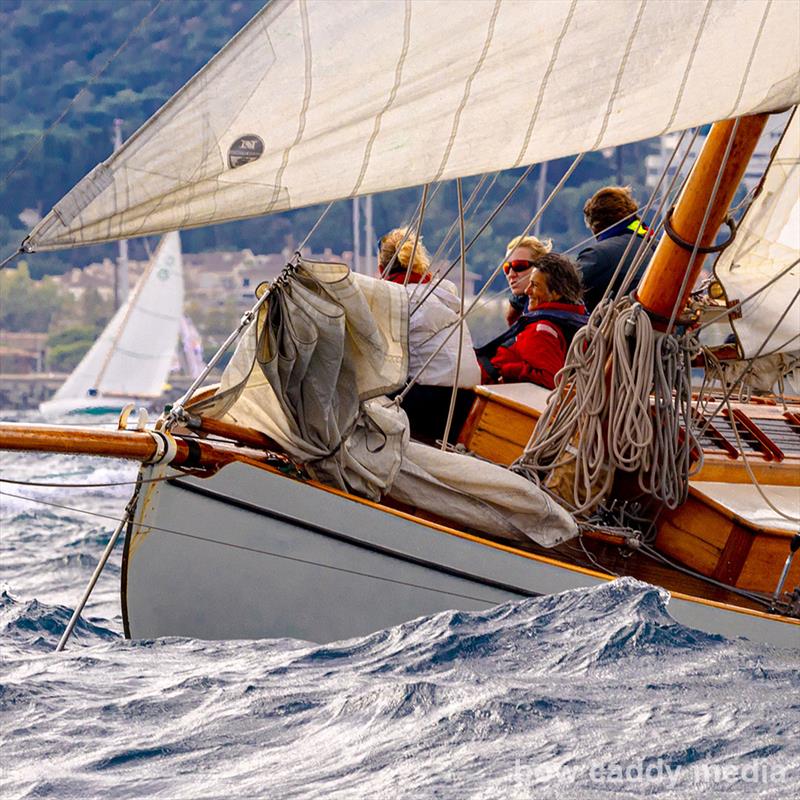 Powering off the start line photo copyright Bow Caddy Media taken at Société Nautique de Saint-Tropez and featuring the Classic Yachts class