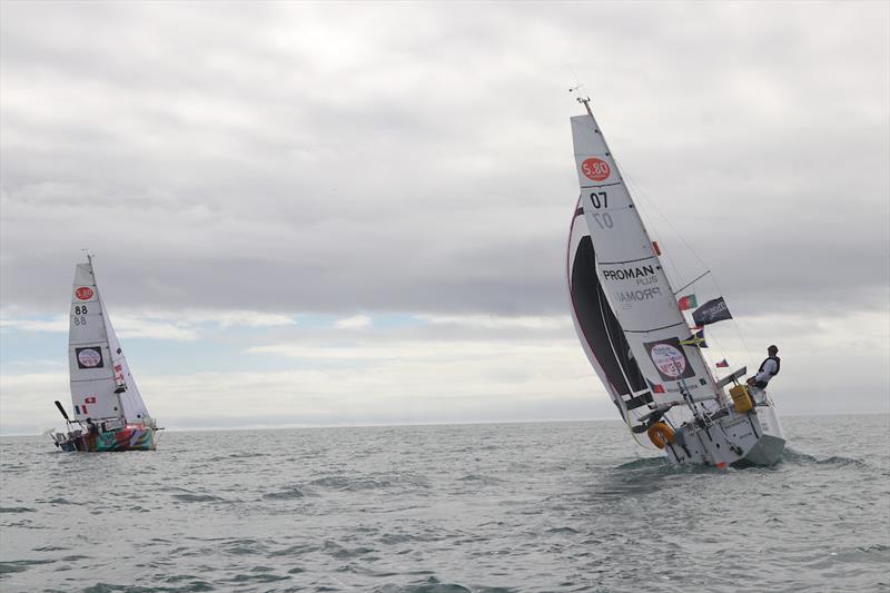 McIntyre Adventure Globe 5.80 Transat start: 88 and 07's battle - photo © Globe 5.80 Transat