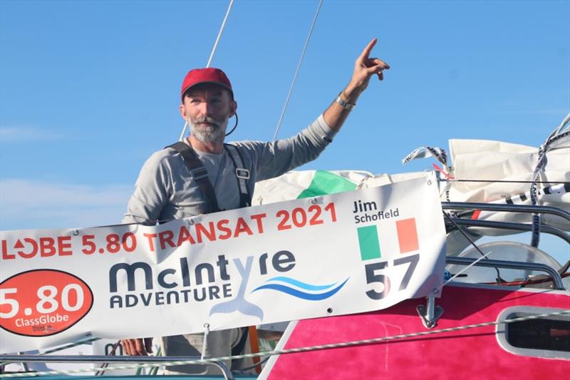 Late starter Jim Schofield from Ireland arriving safely in Marina Rubicon Lanzarote on the 10th of November photo copyright Don McIntyre taken at  and featuring the Class Mini 5.80 class