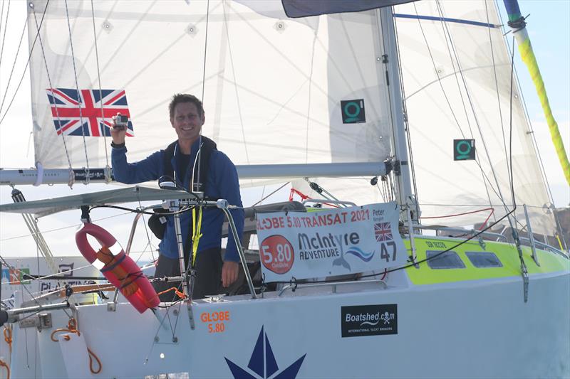 First time ocean racing for Peter Kenyon in McIntyre Adventure's Globe 5.80 Transat photo copyright Don McIntyre taken at  and featuring the Class Mini 5.80 class