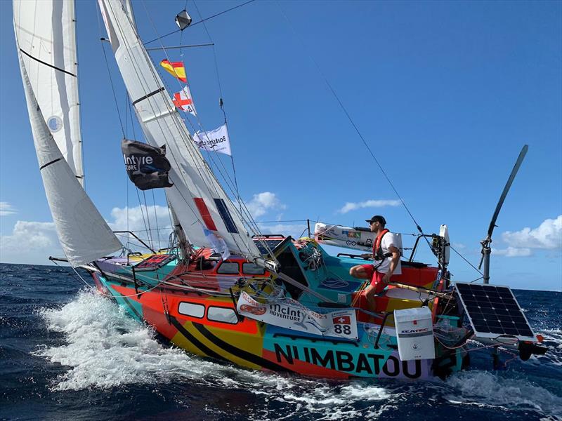 Today November 19 looks like the western option paid off with Etienne (in the picture) and Michal sneaking in the lead of the fleet once again. - photo © Eli Van den Broek