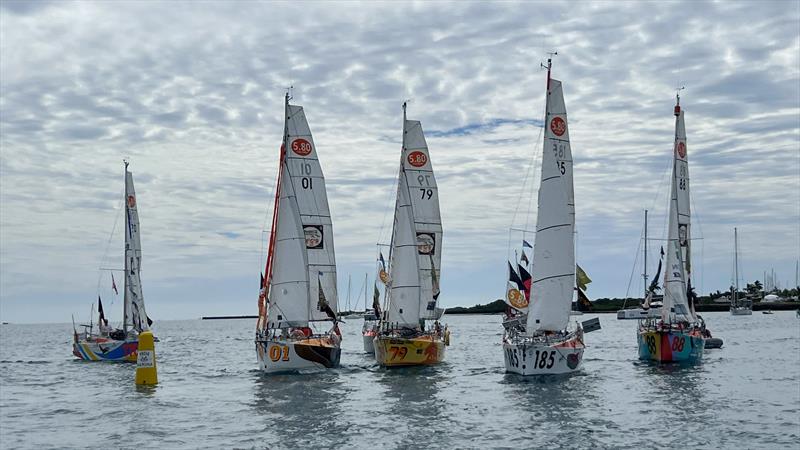 MGR Leg 3 Vuda Marina startday – Traffic on the pin end of the line at 3kts!!..hectic intense racing!! with 3 months of food and !! some!! - photo © Don McIntyre / MGR2025