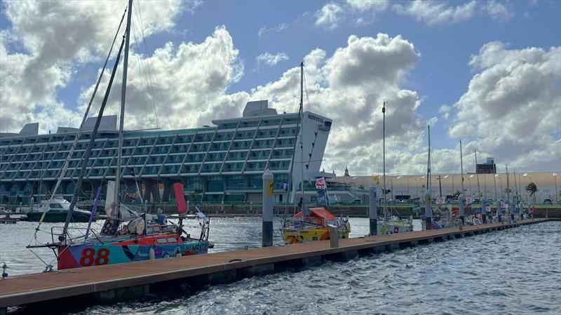 #MGR2025–26 fleet moored safely at Recife Marina - photo © Christine Turner