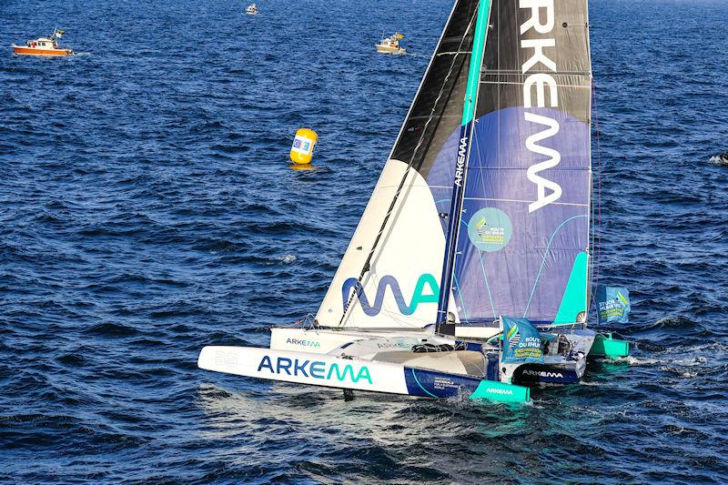 Quentin Vlamynck on Arkema during the 12th Route du Rhum-Destination Guadeloupe start - photo © Alexis Courcoux / #RDR2022