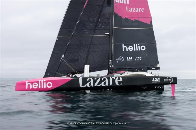 Tanguy le Turquais and Erwan Le Draoulec's Lazare is currently second in the Ocean Fifty Championship - photo © Alexis Courcoux / Vincent Olivaud
