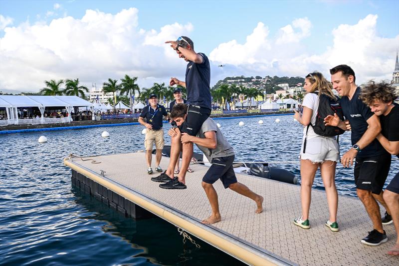 Baptiste Hulin and Thomas Rouxel on Viabilis Oceans win the OCEAN50 division of the Transat Café L'OR 2025 photo copyright Olivier Blanchet / Alea taken at  and featuring the OCEAN50 class