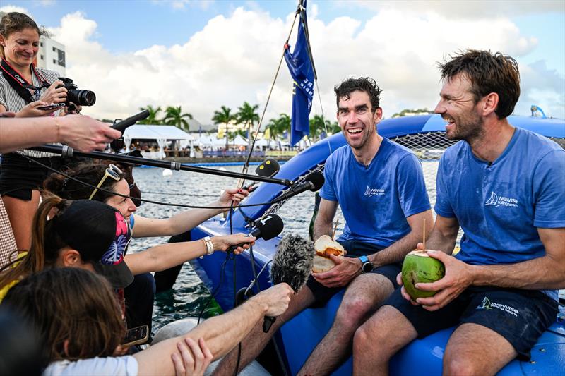 Pierre Quiroga and Gaston Morvan (Wewise) finish second in the OCEAN50 division of the Transat Café L'OR 2025 photo copyright Jean-Louis Carli / Alea taken at  and featuring the OCEAN50 class