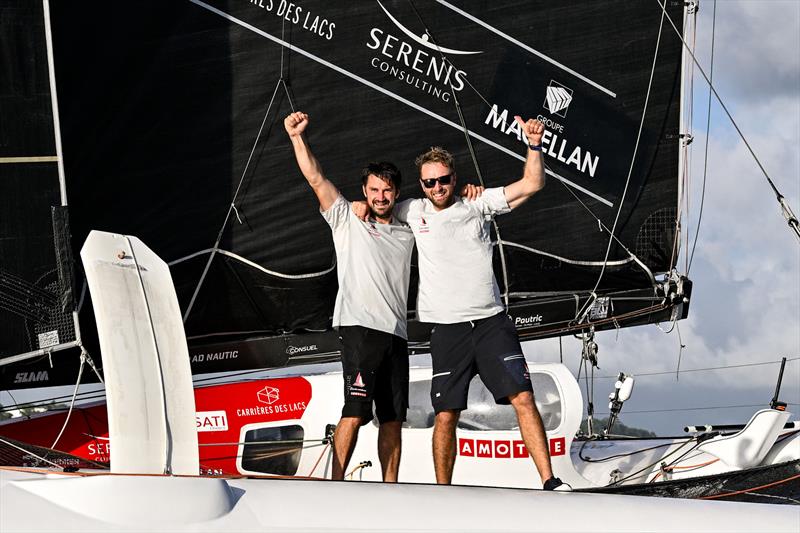 Luke Berry and Antoine Joubert (Le Rire Medecin Lamotte) finish third in the OCEAN50 division of the Transat Café L'OR 2025 photo copyright Jean-Louis Carli / Alea taken at  and featuring the OCEAN50 class