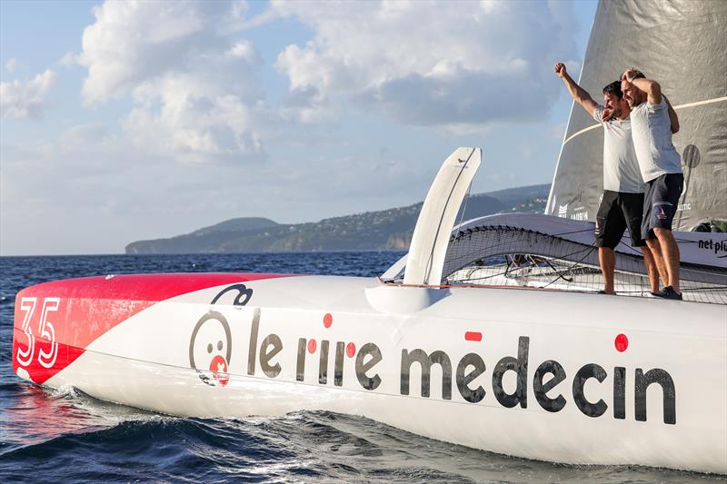 Luke Berry and Antoine Joubert (Le Rire Medecin Lamotte) finish third in the OCEAN50 division of the Transat Café L'OR 2025 photo copyright Jean-Marie Liot / Alea taken at  and featuring the OCEAN50 class