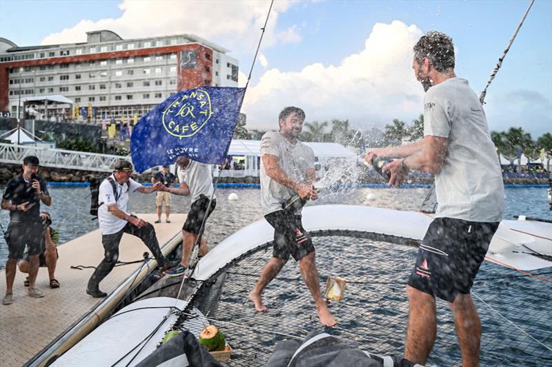 Luke Berry and Antoine Joubert (Le Rire Medecin Lamotte) finish third in the OCEAN50 division of the Transat Café L'OR 2025 photo copyright Jean-Louis Carli / Alea taken at  and featuring the OCEAN50 class