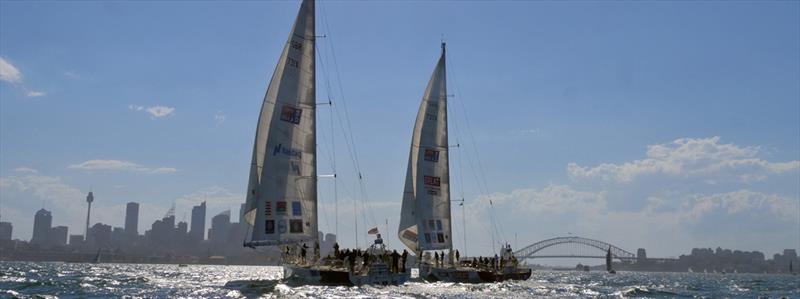 GREAT Britain and Nasdaq on Sydney Harbour - 2017-18 Clipper Round the World Race - photo © Clipper Race / Grant Gill