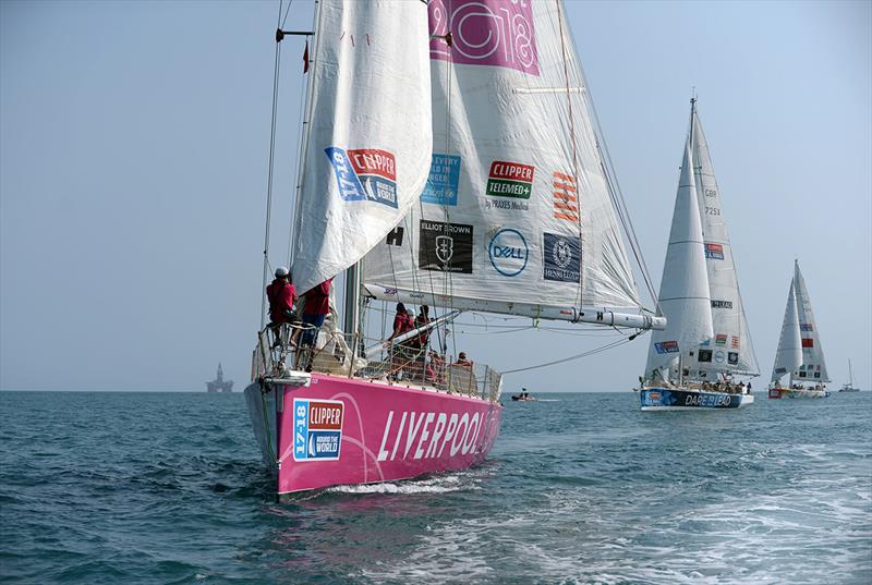 Liverpool 2018 taking part in the in-port race photo copyright Olli Geibel taken at  and featuring the Clipper 70 class