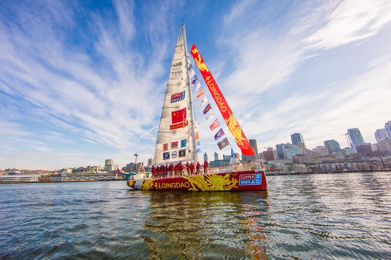 Qingdao claims its first victory in the Mighty Pacific Leg of the Clipper 2017-18 Round the World Yacht Race photo copyright Jean-Marcus Strole taken at  and featuring the Clipper 70 class