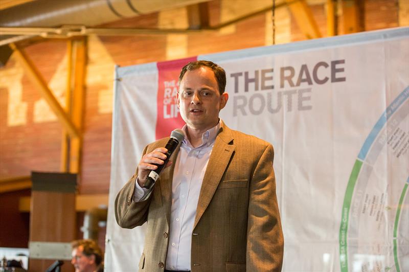 Ralph Morton Opens Race 9 Prize Giving - Clipper 2017-18 Race photo copyright Jean-Marcus Strole Photography taken at  and featuring the Clipper 70 class