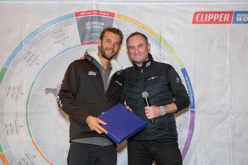 Garmin Skipper Gaetan Thomas and Clipper Race Director Mark Light - Clipper 2017-18 Race photo copyright Jean-Marcus Strole Photography taken at  and featuring the Clipper 70 class