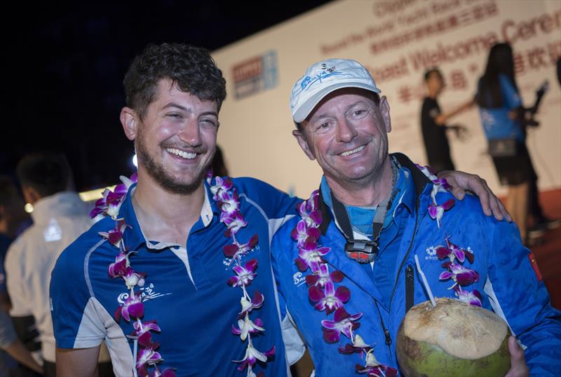 Victor and Benoit on arrival into team home port, Sanya, in February photo copyright Clipper Race taken at  and featuring the Clipper 70 class