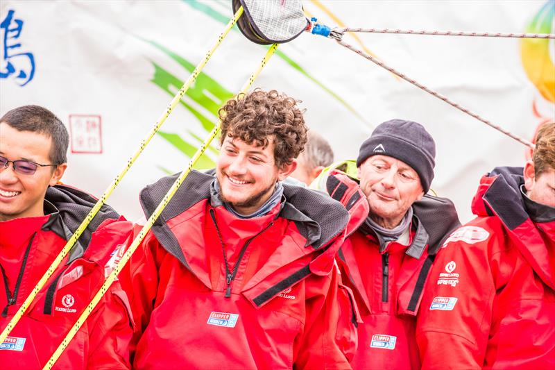 Victor and Benoit celebrate the team's fifth podium on arrival in Seattle photo copyright Jean-Marcus Strole Photography taken at  and featuring the Clipper 70 class