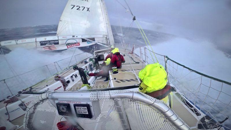 Dmitry's view whilst helming across the North Pacific Ocean photo copyright Clipper Race taken at  and featuring the Clipper 70 class