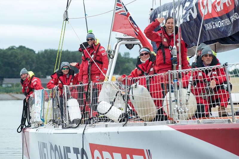 The crew of the Clipper Yacht Great Britain arrive in Derry-Londonderry this morning after completing Race 12, the LegenDerry race from New York as part of the circumnavigation of the world's oceans. - photo © Martin McKeown