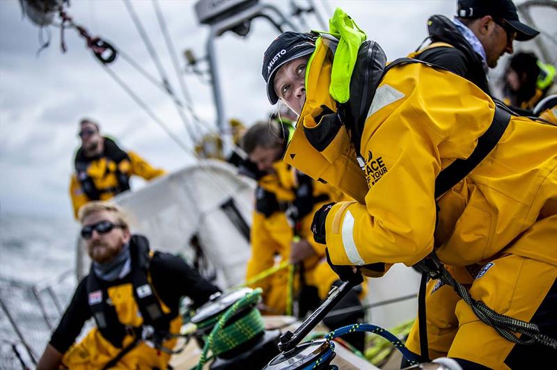 Clipper Round the World Yacht Race crew at work photo copyright Image Comms taken at  and featuring the Clipper 70 class