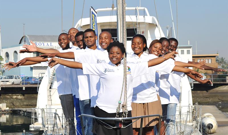 Young South Africans selected to be part of the Clipper Round the World Yacht Race Stages during a photocall at the Point Yacht Club in Durban, South Africa photo copyright PA Wire taken at  and featuring the Clipper 70 class