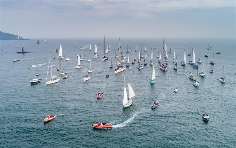 Sir Robin Knox-Johnston celebrates his 50th anniversary of becoming the first person to sail solo and non-stop around the world photo copyright Shaun Roster taken at  and featuring the Clipper 70 class