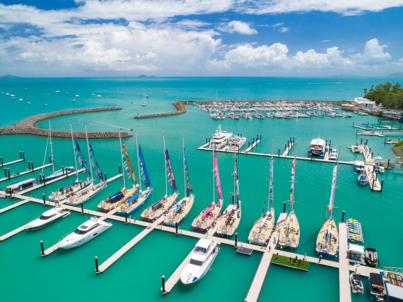 The Clipper Race fleet during the 2018 Whitsundays Stopover photo copyright Riptide Creative taken at  and featuring the Clipper 70 class