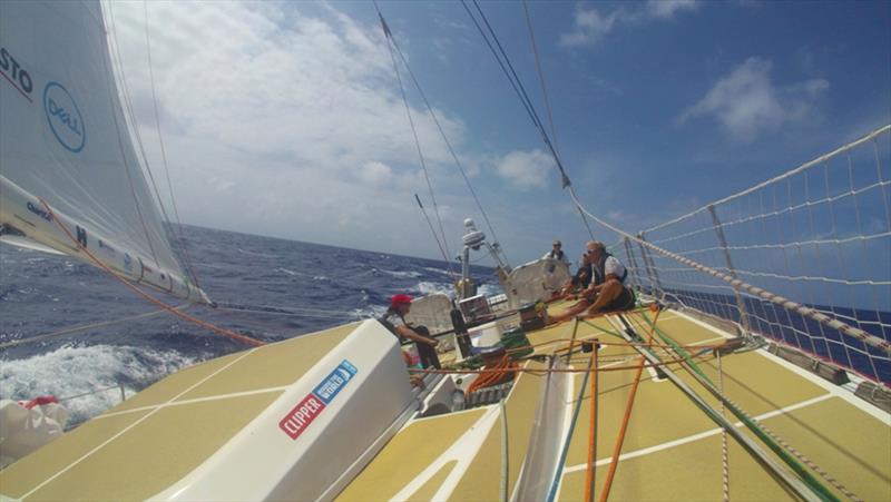 The crew on board Qingdao. - Clipper Race Leg 1 - Race 2, Day 21 photo copyright Clipper Race taken at  and featuring the Clipper 70 class