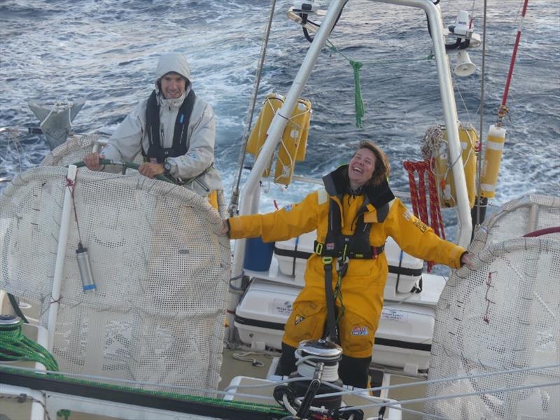 Crew enjoying surfing down the waves in the Atlantic Ocean on board Zhuhai - The Clipper Race Leg 1 - Race 2, Day 26 photo copyright Clipper Race taken at  and featuring the Clipper 70 class