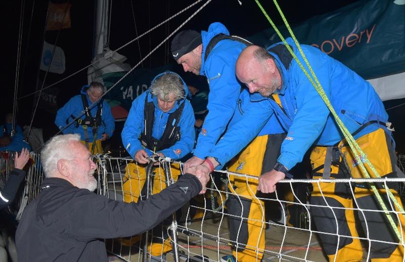 Ha Long Bay Vietnam crew with Sir Robin - The Clipper Race Leg 2 - Race 3, Day 18 photo copyright Clipper Race taken at  and featuring the Clipper 70 class