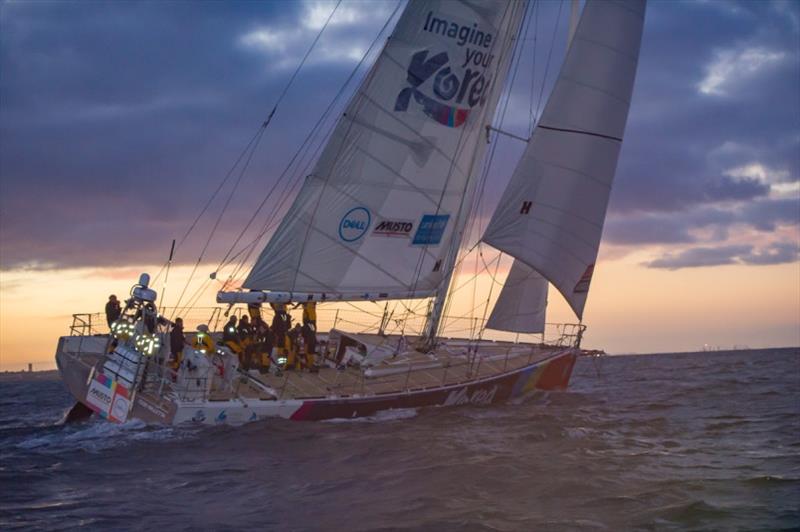 Imagine your Korea sails into Fremantle, Australia after crossing the Southern Ocean - Clipper 2019-20 Race photo copyright Clipper Ventures taken at  and featuring the Clipper 70 class