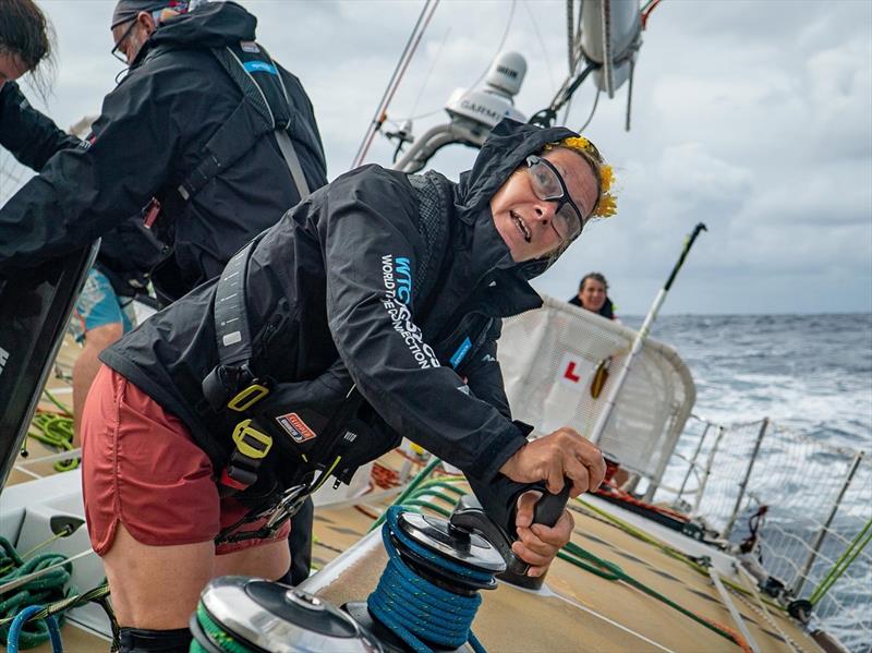 Melanie on deck - Clipper Race 2019-20 - photo © Maeva Bardy