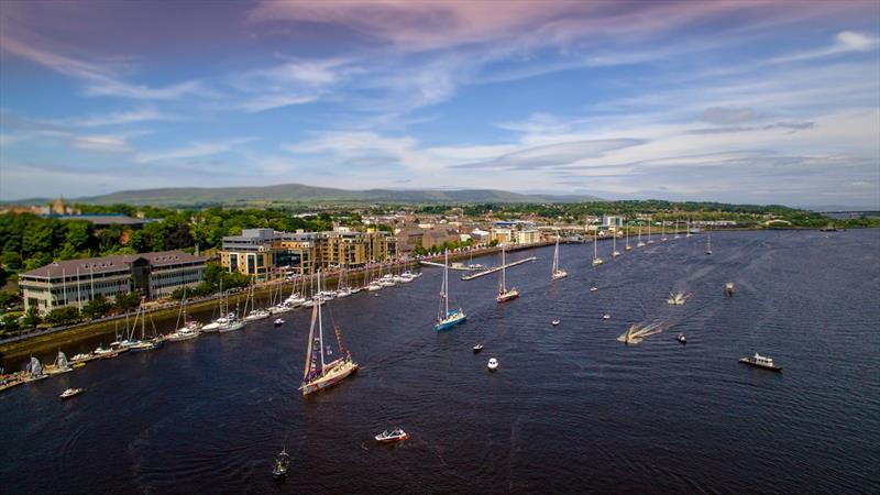 Derry-Londonderry - Clipper overhead shot - photo © Clipper Race