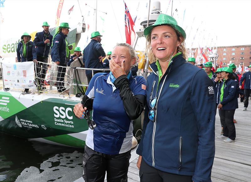 Wendy and Nikki Race Finish Liverpool - photo © Clipper Race