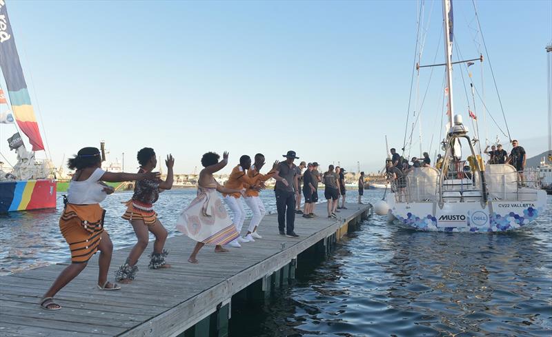Seattle receive a warm welcome into Cape Town's VandA Waterfront photo copyright Bruce Sutherland taken at  and featuring the Clipper 70 class