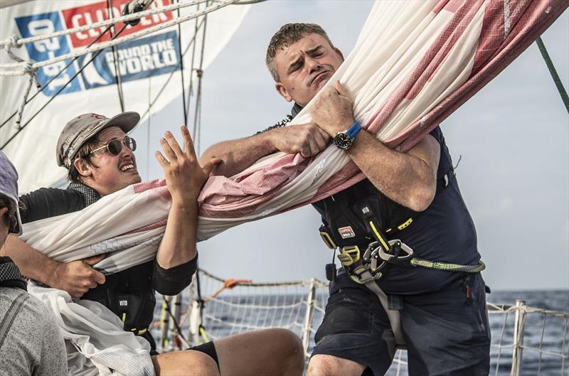 Dario and Stuart pulling the code - Clipper Round the World Race - photo © Clipper Race