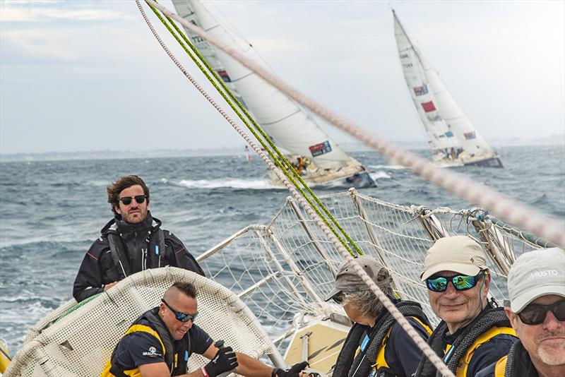 Clipper Round the World Race - Hugo at the helm race start - photo © Clipper Race