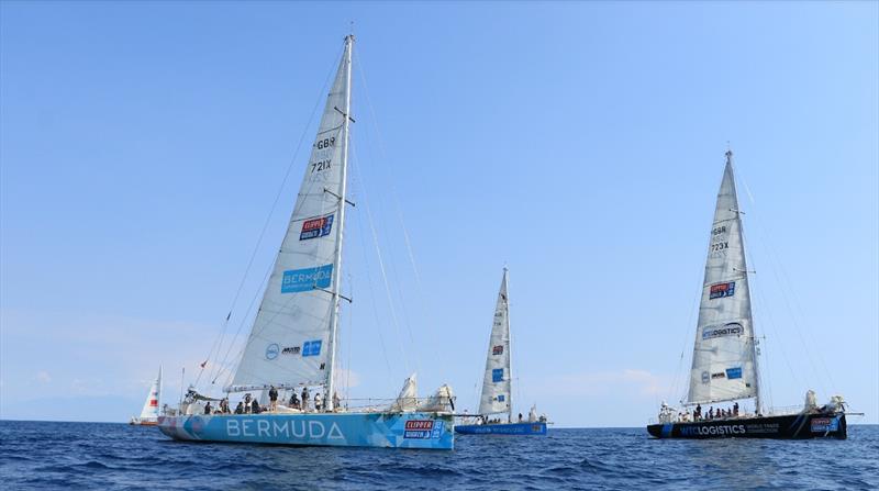 GoToBermuda, Unicef and WTC Logistics preparing to line up photo copyright Clipper Race taken at  and featuring the Clipper 70 class