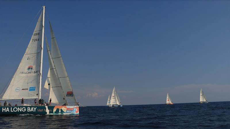 Sails are hoisted and the fleet is off! photo copyright Clipper Race taken at  and featuring the Clipper 70 class