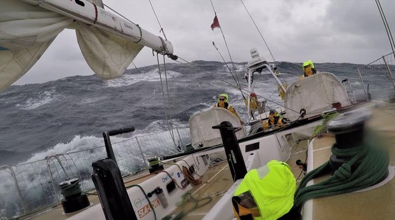 Clipper Race crew facing some intense conditions - photo © Photo taken on board CV27 Dare To Lead