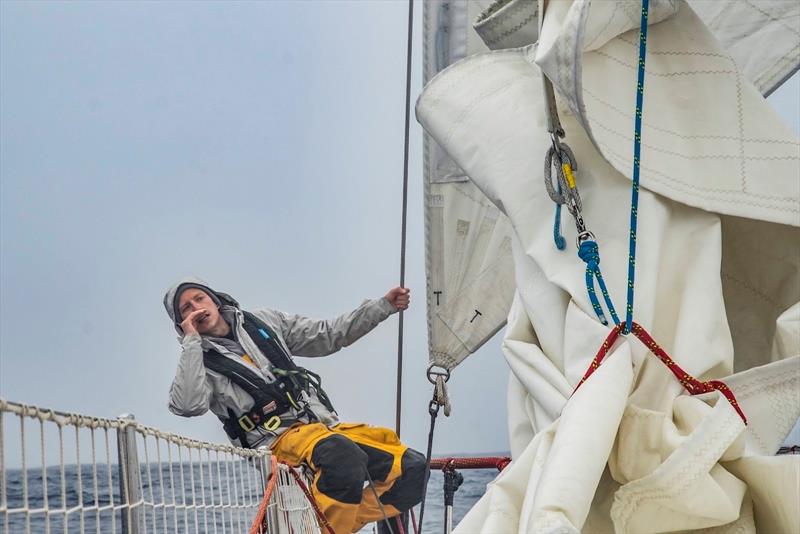 Chris Ball in the North Pacific on board Zhuhai - Clipper Race photo copyright Clipper Ventures taken at  and featuring the Clipper 70 class