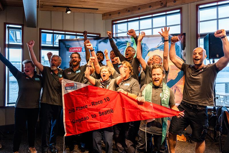 Clipper Race - Unicef take second place in Race 10 photo copyright John Rourke taken at  and featuring the Clipper 70 class