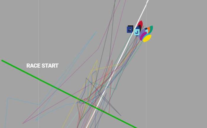 The fleet, 30 minutes after the Le Mans Start of Race 12, GoToBermuda - photo © Clipper Race